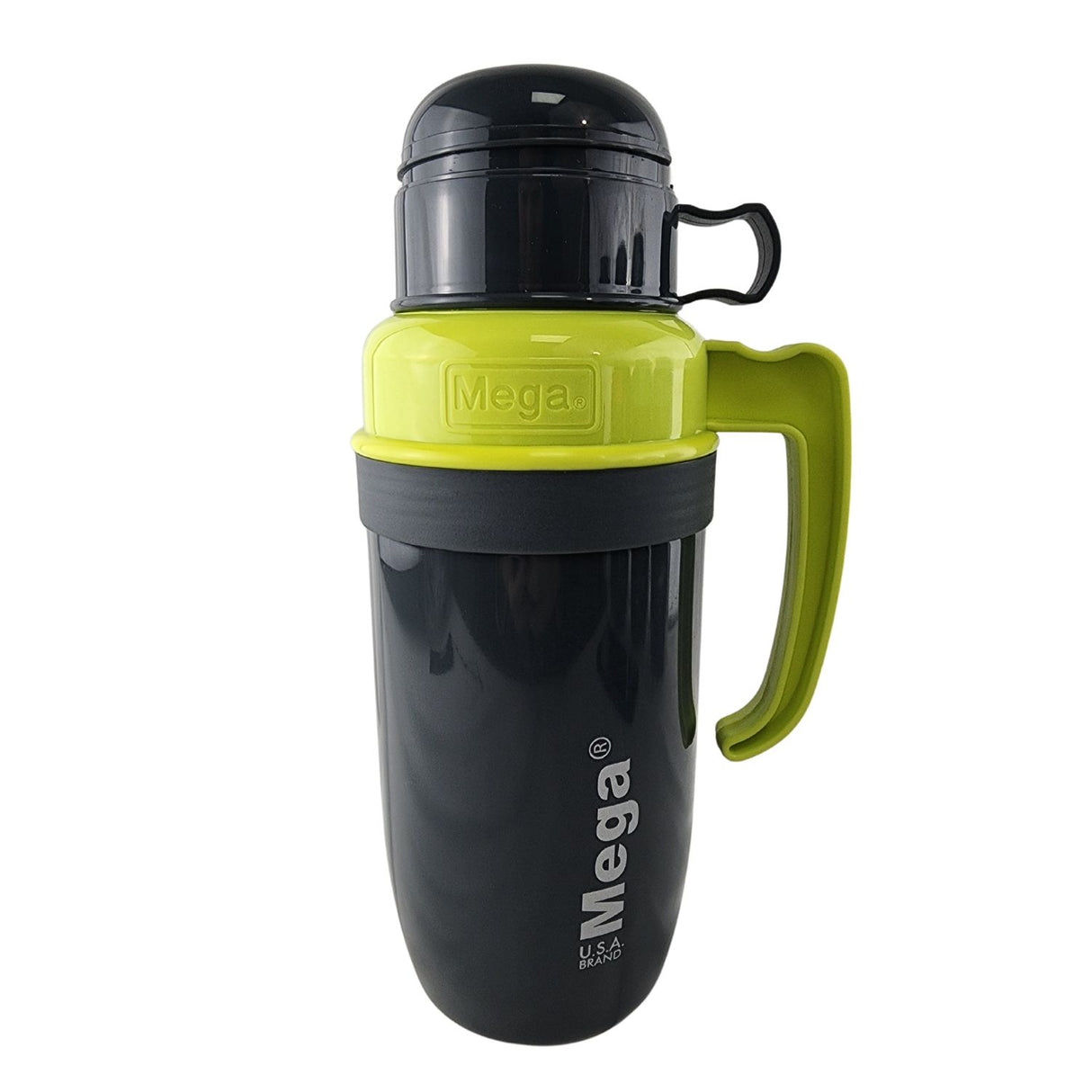 Termo New Mega verde de 1L en acero inoxidable y vidrio, ideal para mantener bebidas calientes o frías por horas, con tapa hermética.-1-1-1-1