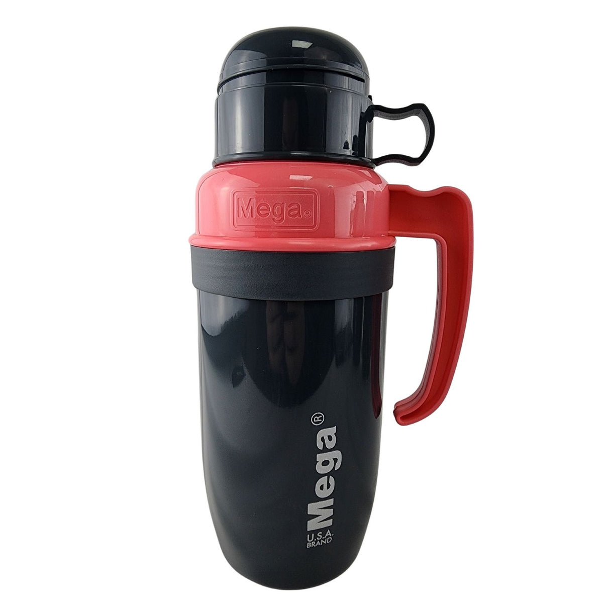 Termo New Mega 1L rosado de acero inoxidable y vidrio, ideal para mantener bebidas calientes o frías. Diseño elegante y tapa hermética.-1-1-1-1