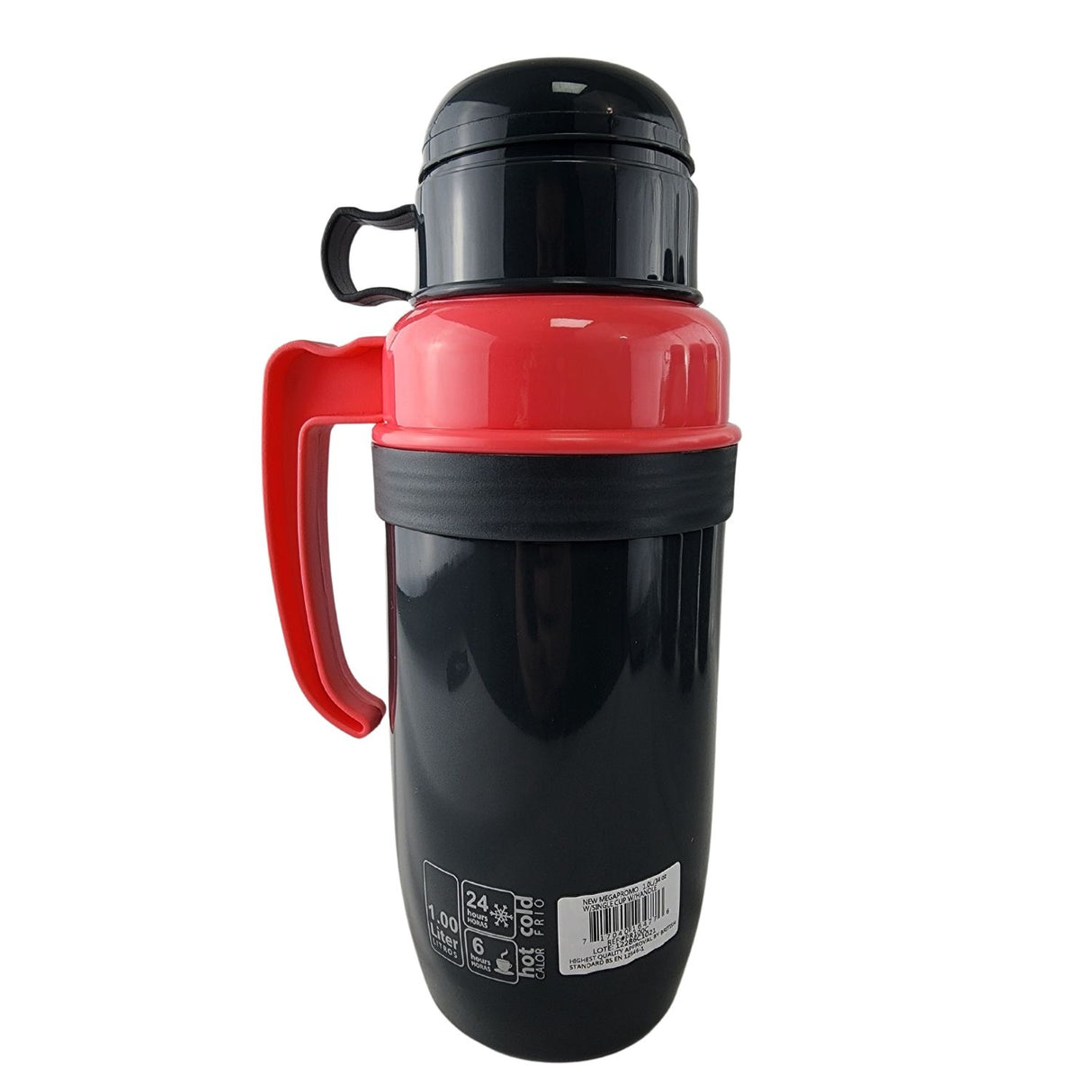 Termo New Mega 1L rosado de acero inoxidable y vidrio, ideal para mantener bebidas calientes o frías. Diseño elegante y tapa hermética.-1-3-1-1