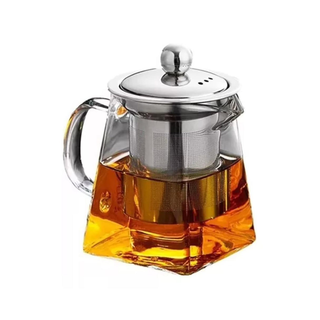 Tetera De Vidrio Infusora Cuadrada Filtro 750mL Cocina Hogar. Diseño elegante y resistente, ideal para preparar tés e infusiones. ¡Compra ahora!-1-2