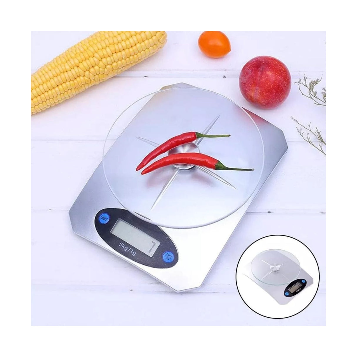 Balanza Digital Cocina 5Kg Gramera Reposteria Base Vidrio-1-4