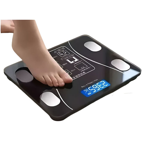 Balanza Digital Inteligente Bluetooth 180 kg color negro. Mide peso con precisión y se conecta a tu smartphone. ¡Monitorea tu progreso fácilmente!-1-2