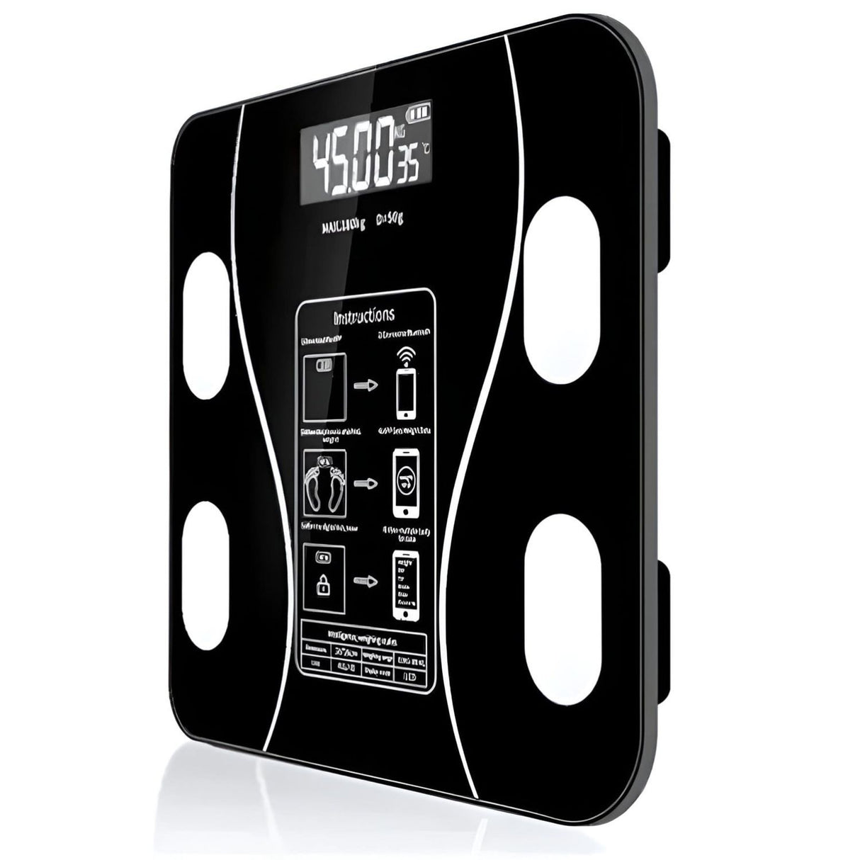 Balanza Digital Inteligente Bluetooth 180 kg color negro. Mide peso con precisión y se conecta a tu smartphone. ¡Monitorea tu progreso fácilmente!-1-3