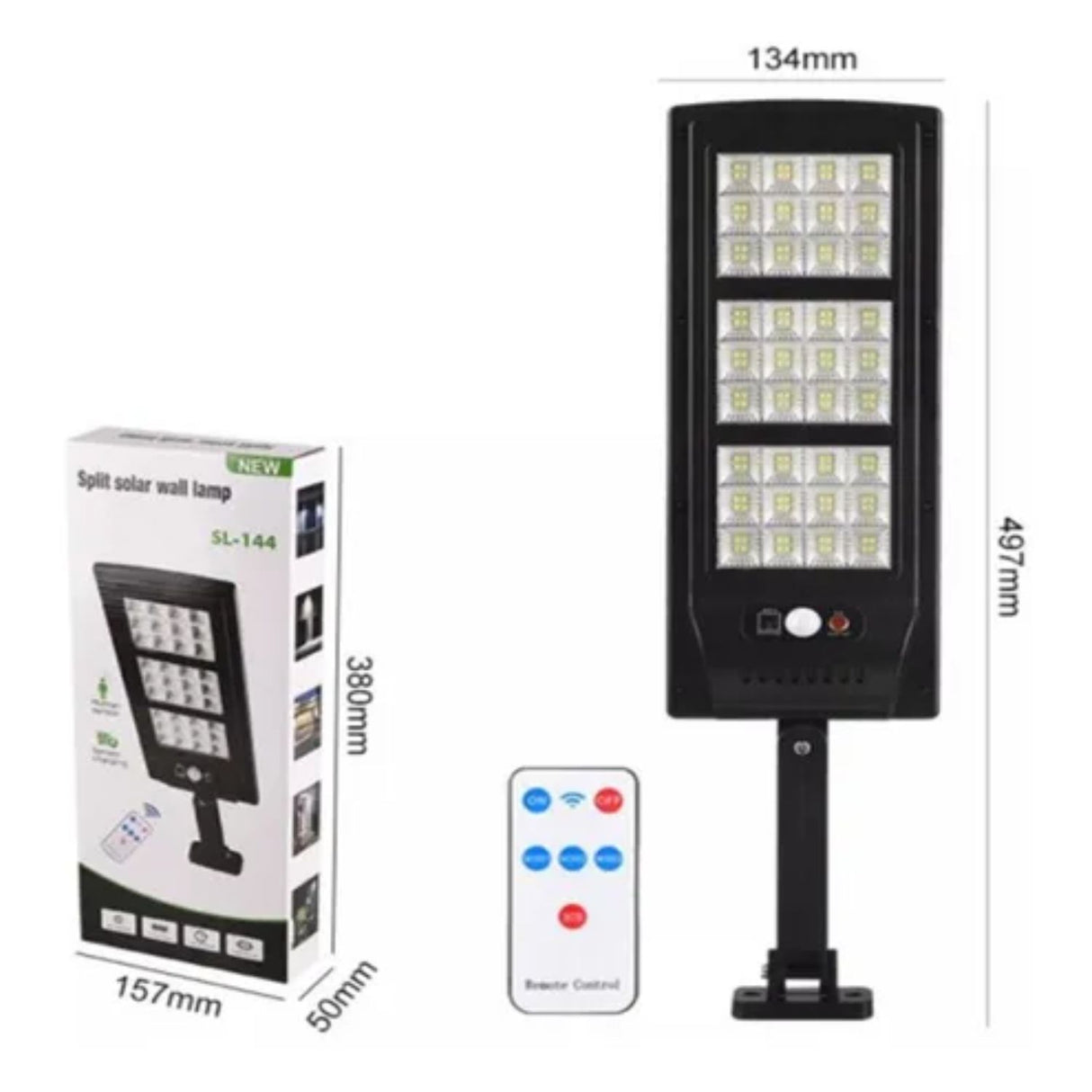 Foco Solar Led 30W Exterior Sensor Control Remoto 144COB. Ilumina sin cables ni gasto eléctrico. Alta potencia. ¡Compra ahora!-4