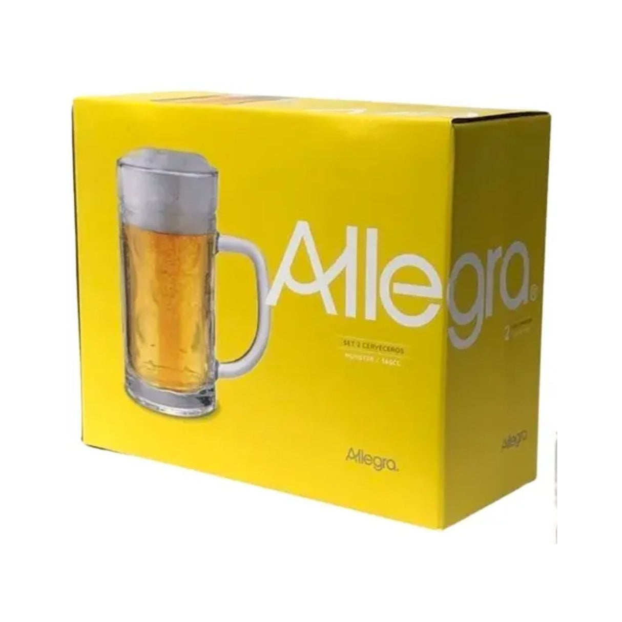 Set 2 Vasos Cerveceros Munster Vidrio 560cc Asa Resistente. Clásico y duradero, ideal para fiestas o regalo. ¡Compra ahora!-3