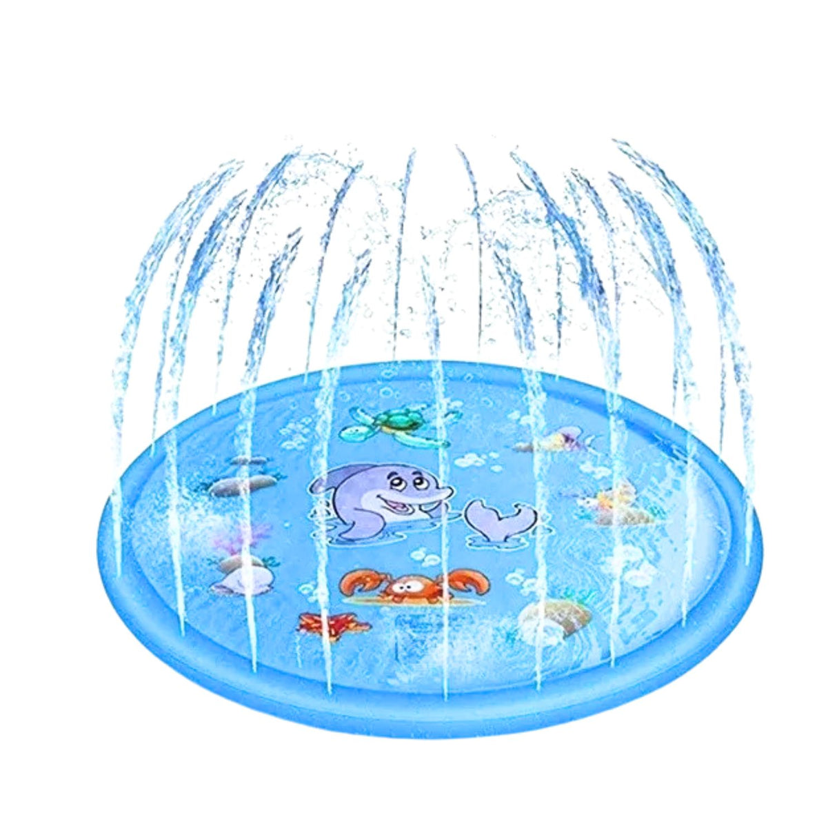 Alfombra Inflable Lanza Agua Dibujos Marinos Niños 170x170cm 1-1