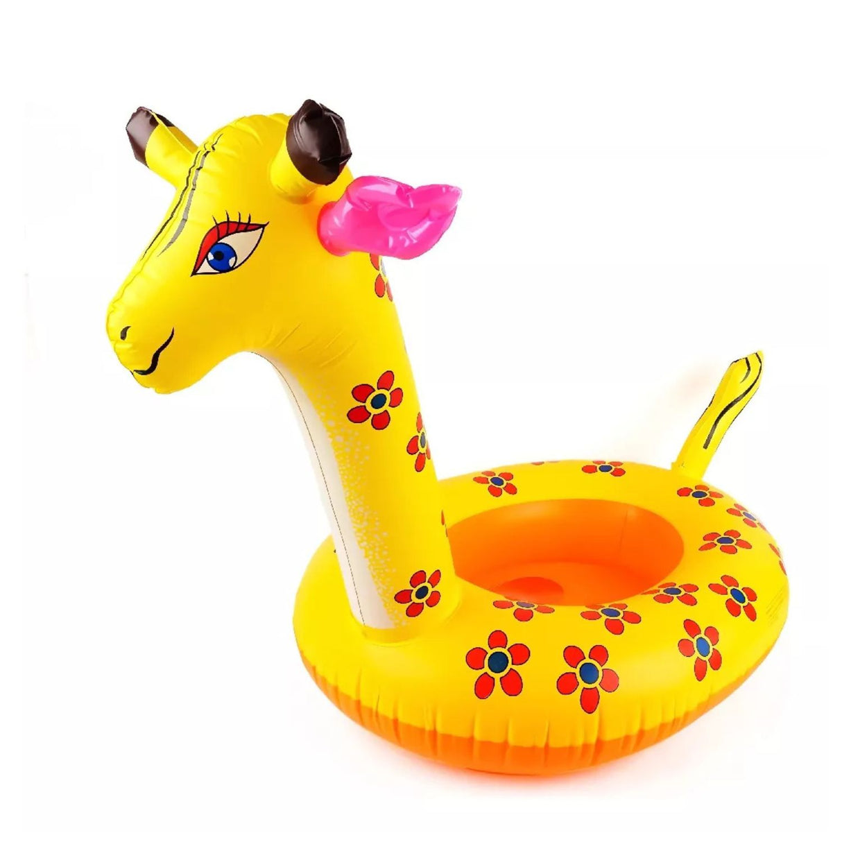Flotador Redondo Jirafa 70x55cm Infantil Piscina Naranjo. Resistente, ligero y divertido. Ideal para piscina y playa. ¡Compra ahora!-1