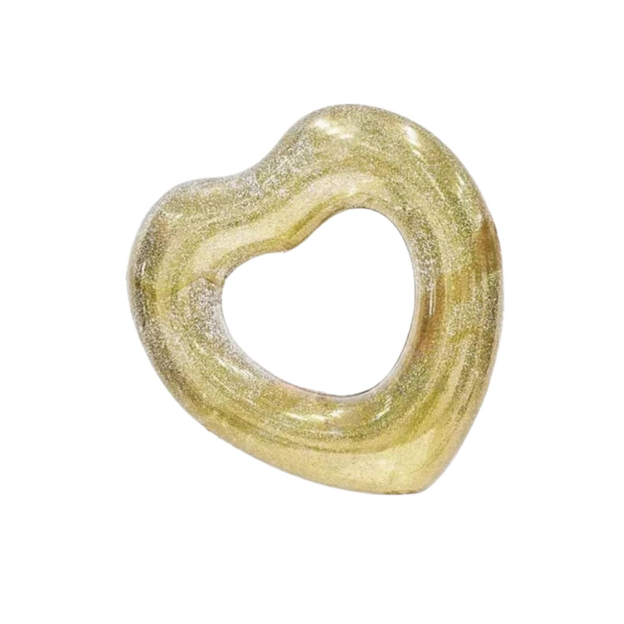 Flotador Corazón Inflable Brillos Dorado 90 cm de Diversión para piscina, playa y lago. Disfruta del sol con comodidad y estilo. ¡Llévalo contigo!-1-1