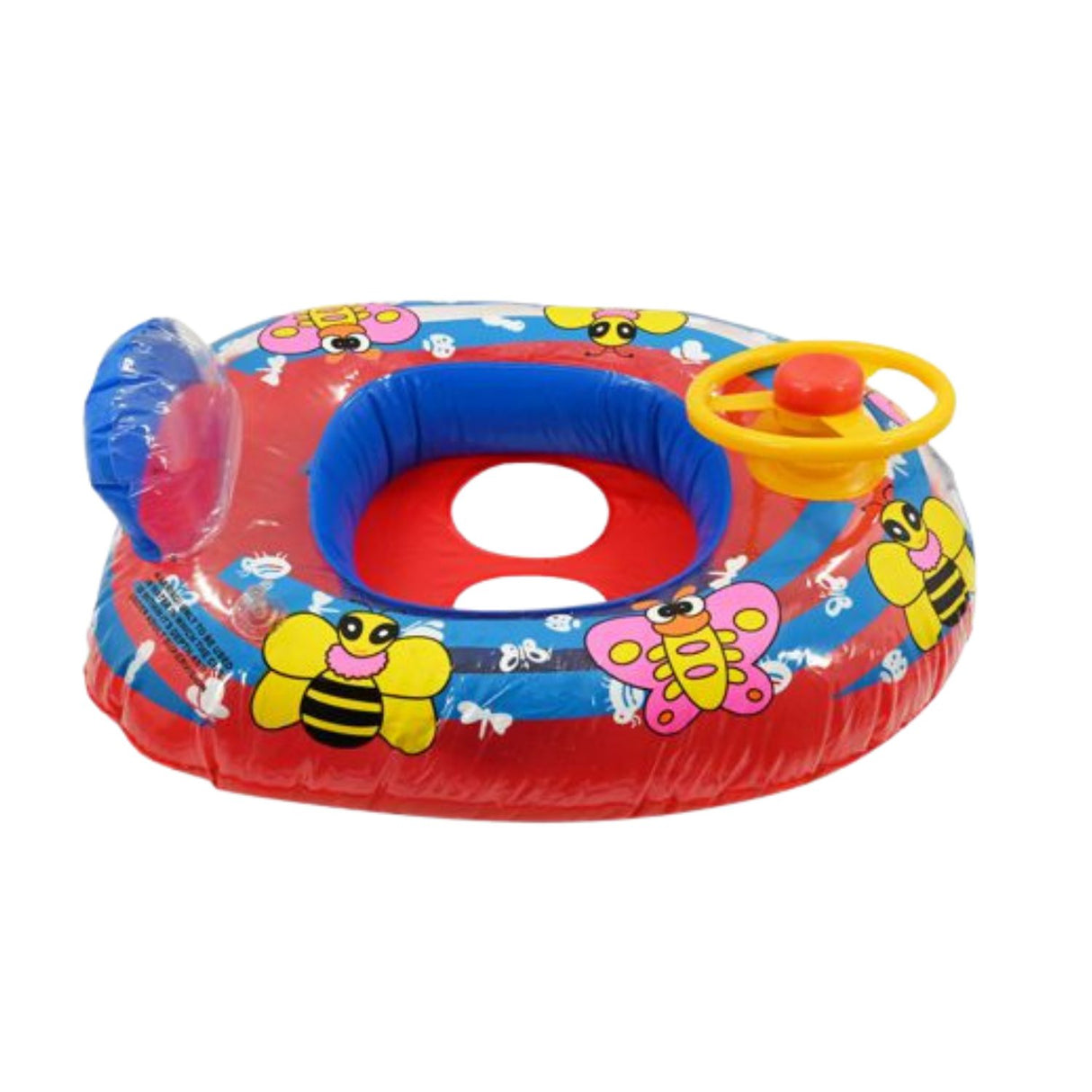Flotador Infantil Auto Con Volante Para Niños 65x50 Cm Roja Disfruta del verano con seguridad y diversión. ¡Compra ahora y haz que sus días sean inolvidables!-2
