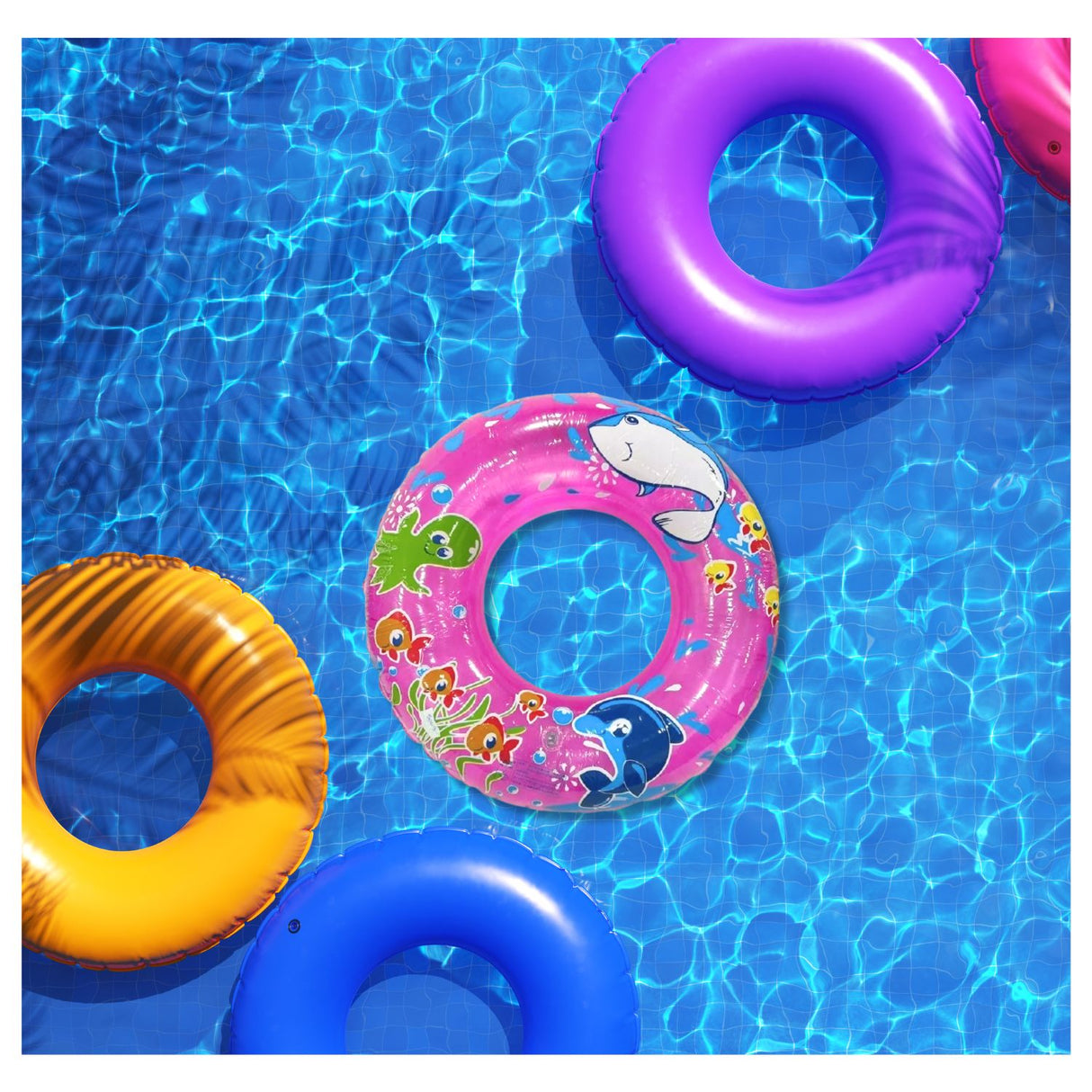 Flotador Redondo Diseño Mar Rosado Salvavidas 60Cm-1-3