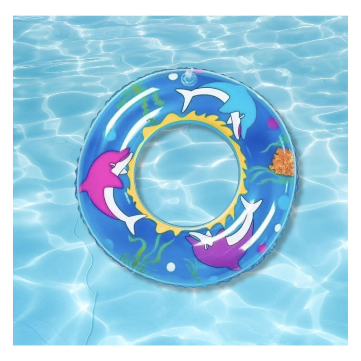 Flotador Redondo Diseño Mar Azul Salvavidas 90 Cm Disfruta de la playa con seguridad y estilo. ¡Compra ahora y haz que tu verano sea inolvidable!-3