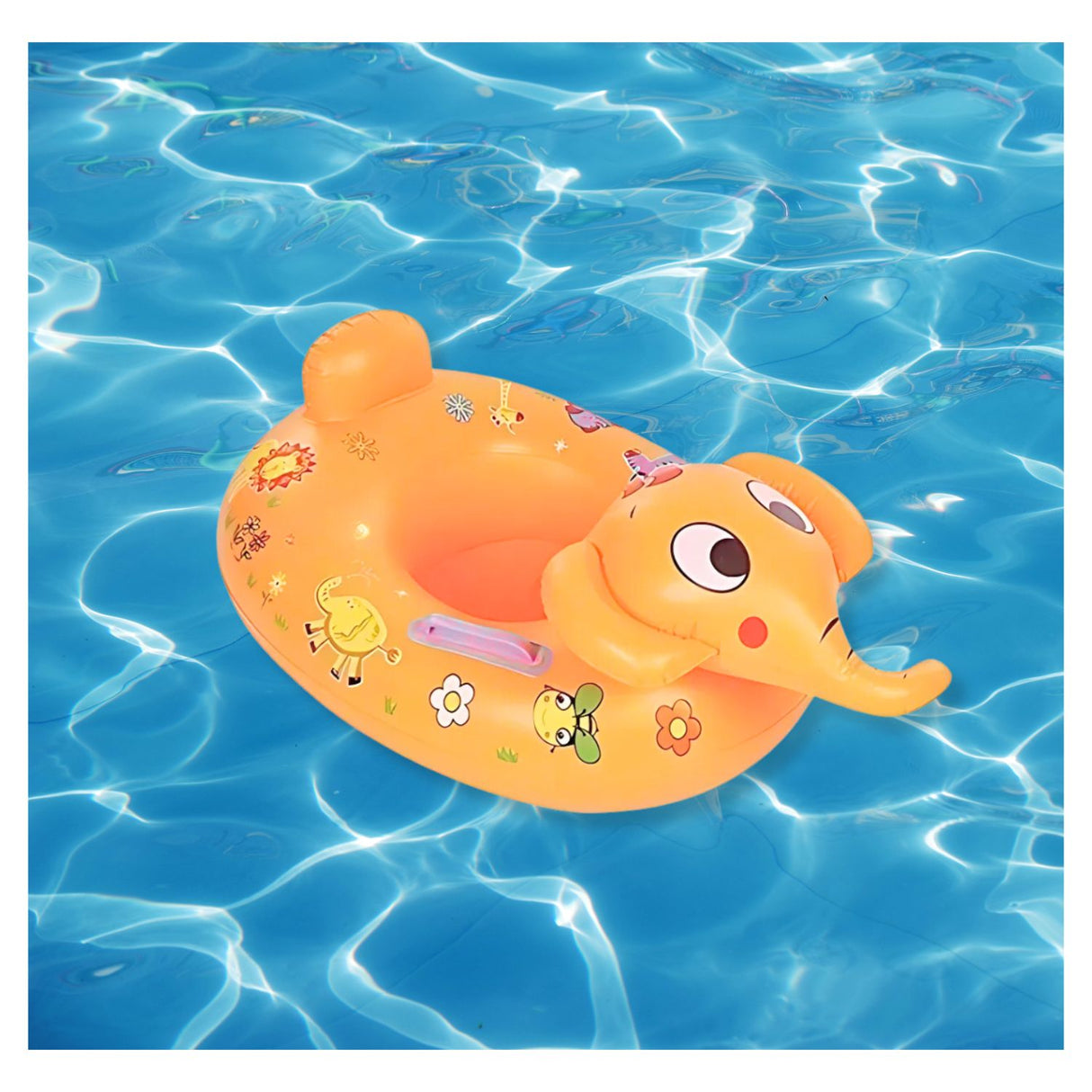 Flotador Inflable Elefante Naranjo 70x55 Cm Disfruta del verano con estilo y comodidad. ¡Compra ahora y haz que tus días de sol sean inolvidables!-3
