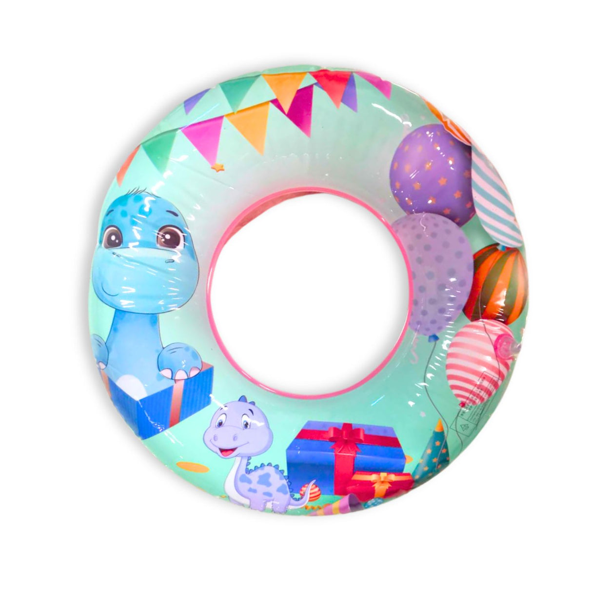 Flotador Redondo Dinosaurio Rosado Salvavidas 90 Cm Disfruta del verano con seguridad y diversión. ¡Compra ahora y haz que tus días de playa sean inolvidables!-1