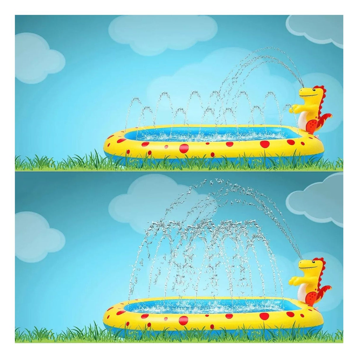 Piscina Inflable 170x110x45cm Dino Lanza Chorro Agua Verano Disfruta de un verano refrescante con diversión asegurada. ¡Compra ahora y diviértete!-2
