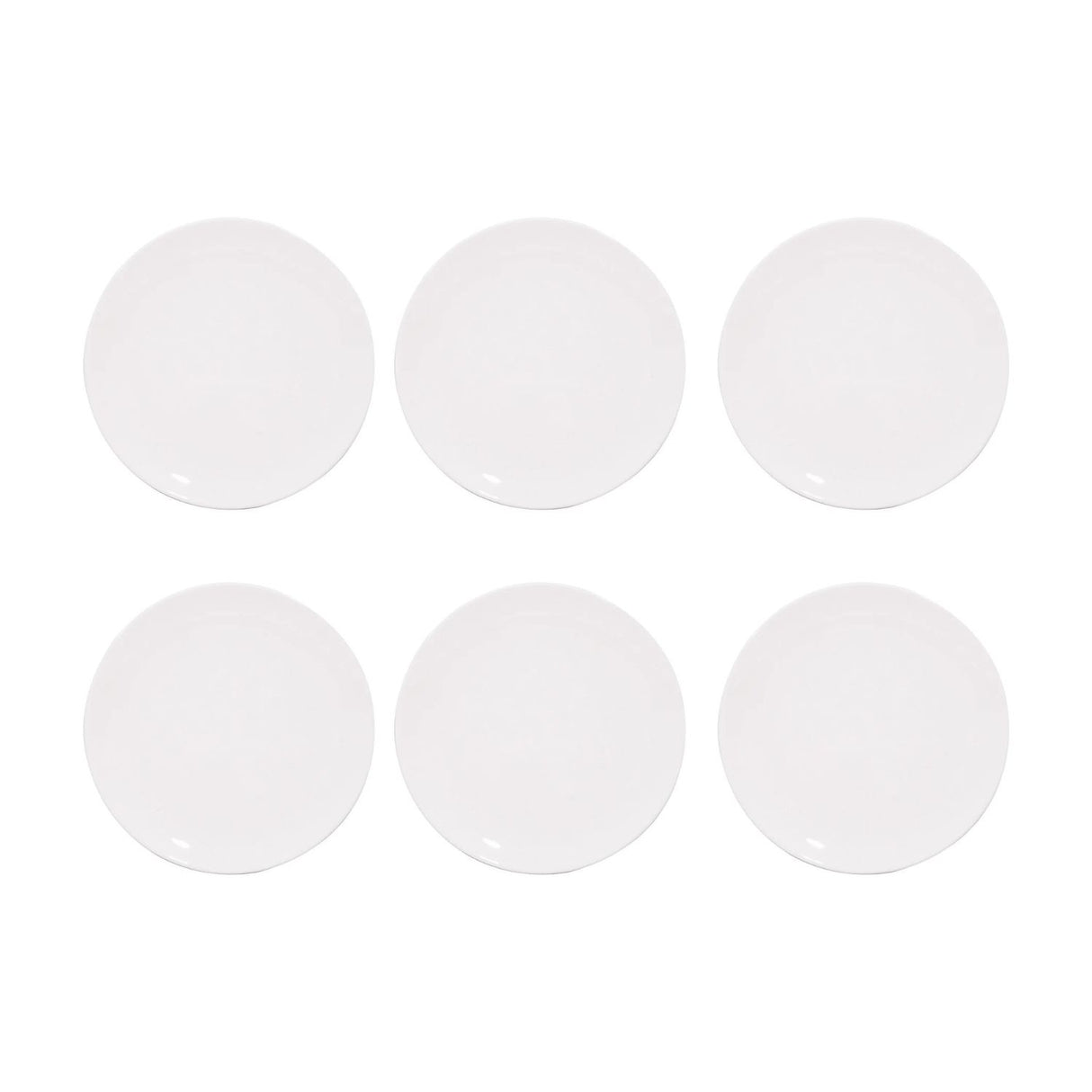 Set De 6 Platos Buffet Coupe 22.5cm Porcelana Blanca Hallen-1-1