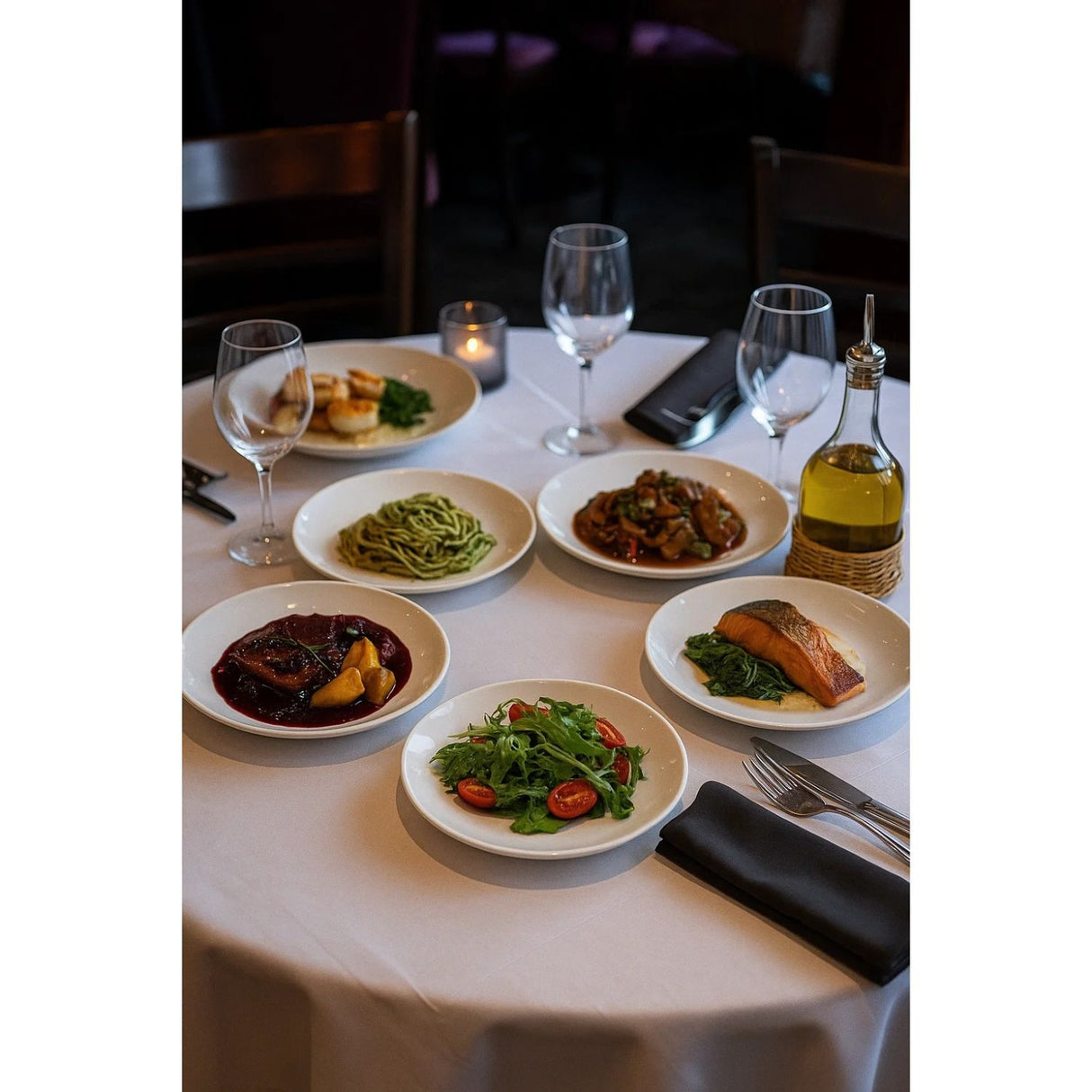 Set De 6 Platos Buffet Coupe 22.5cm Porcelana Blanca Hallen-1-2