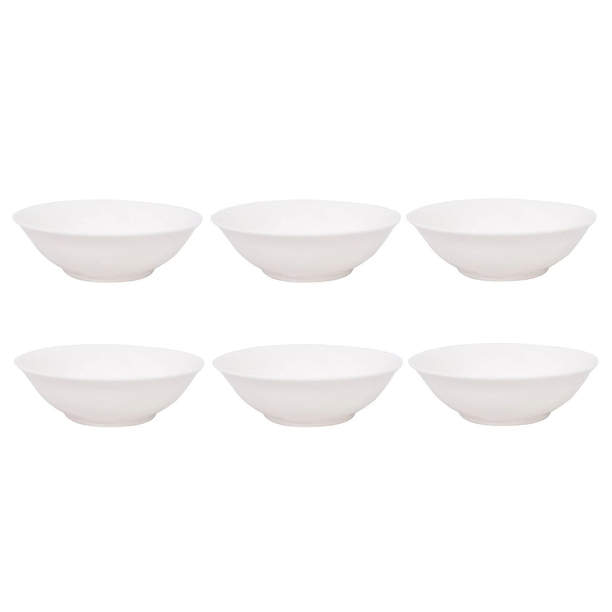 Set 6 Ensaladera De 22.5cm Porcelana Blanca Resistente Hallen-1-1