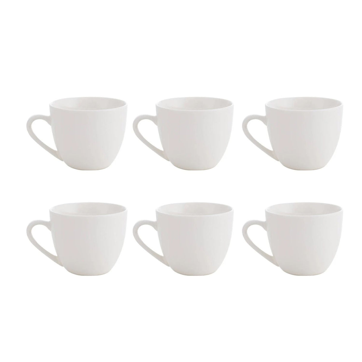 Set 6 Tazas De Te Redonda 260mL Porcelana Blanca Hallen-1-1