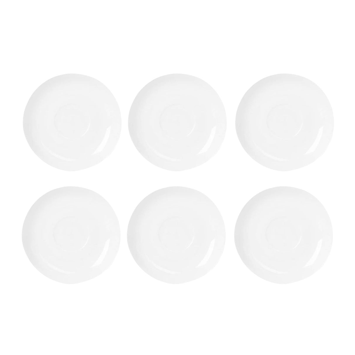 Set De 6 Platillos Redondos De 15cm Porcelana Blanca Hallen-1-1