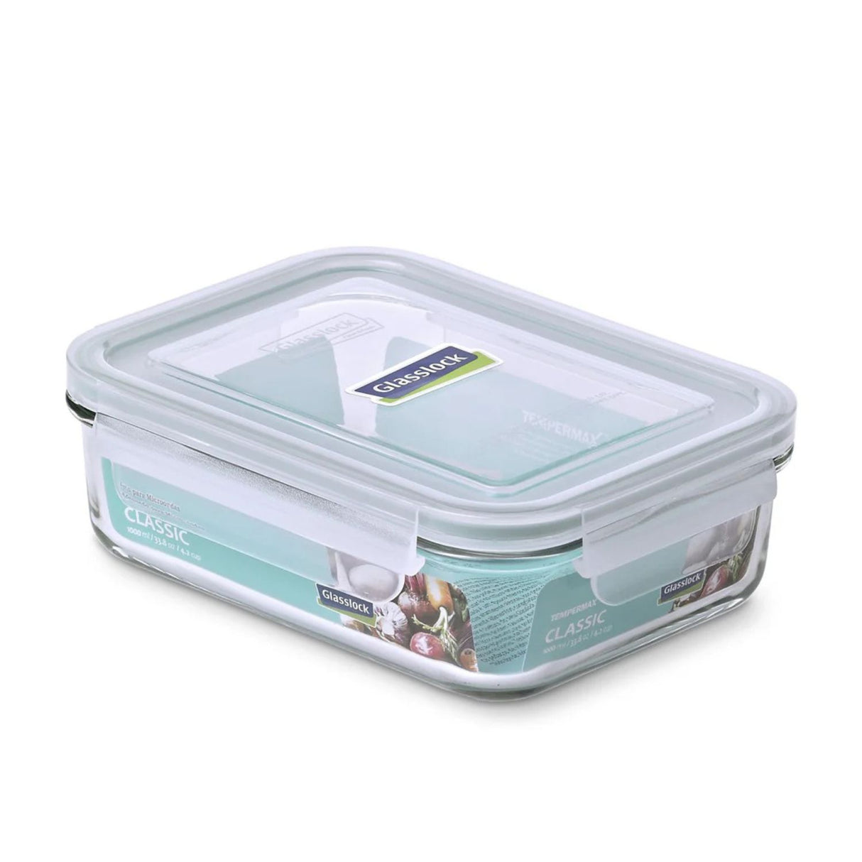 Contenedor De Vidrio Hermetico Rectangular 1000mL Glasslock. Mantén tus alimentos frescos y organizados. ¡Compra ahora y disfruta de la calidad!-3