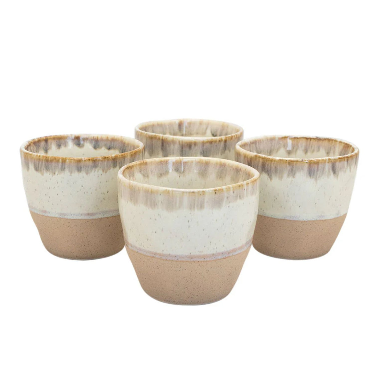 Set 4 Vasos Ceramica Artesanal de 170 Ml Menaje Cocina Wayu