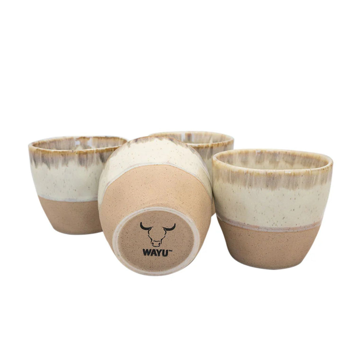 Set 4 Vasos Ceramica Artesanal de 170 Ml Menaje Cocina Wayu