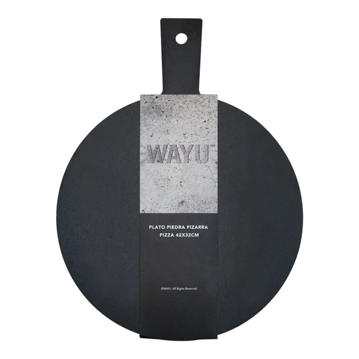Plato Piedra Redondo de 42Cm con Mango Cocina Wayu