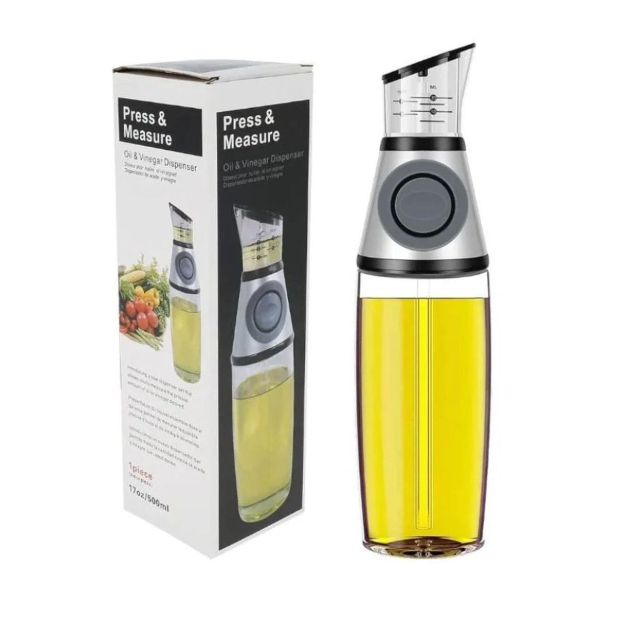 Dispensador Aceite Vinagre Medidor Cocina 500ml Elegante Organiza tu cocina con estilo y precisión. Descubre el tuyo hoy mismo.-1-1