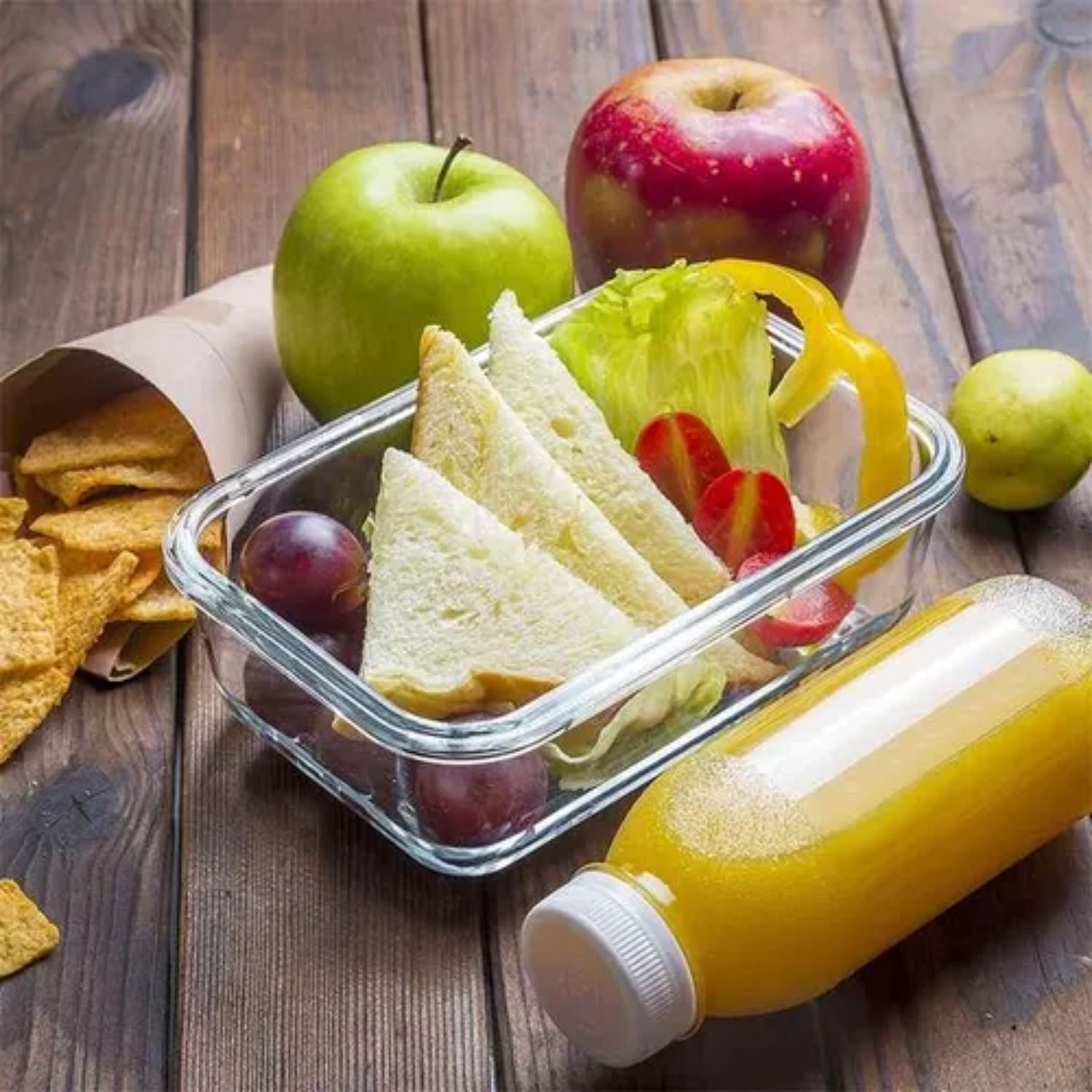 Pack 3 Contenedores Hermetico Vidrio Rectangular 600mL Allegra. Perfectos para conservar frescura y sabor. ¡Compra ahora y organiza tu cocina!-2