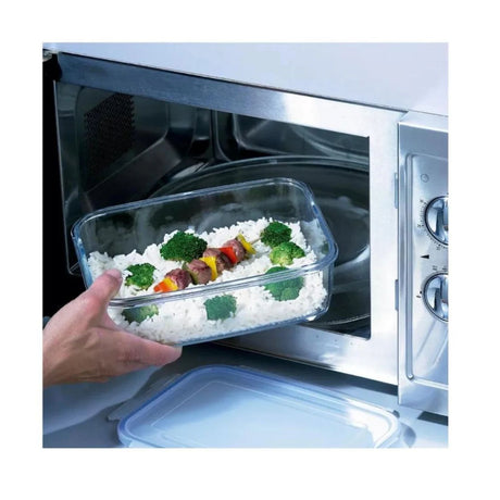 Pack 3 Contenedores Vidrio Hermético Rectangular 370mL Luminarc. Mantén tus alimentos frescos y organizados. ¡Compra ahora y mejora tu cocina!-2