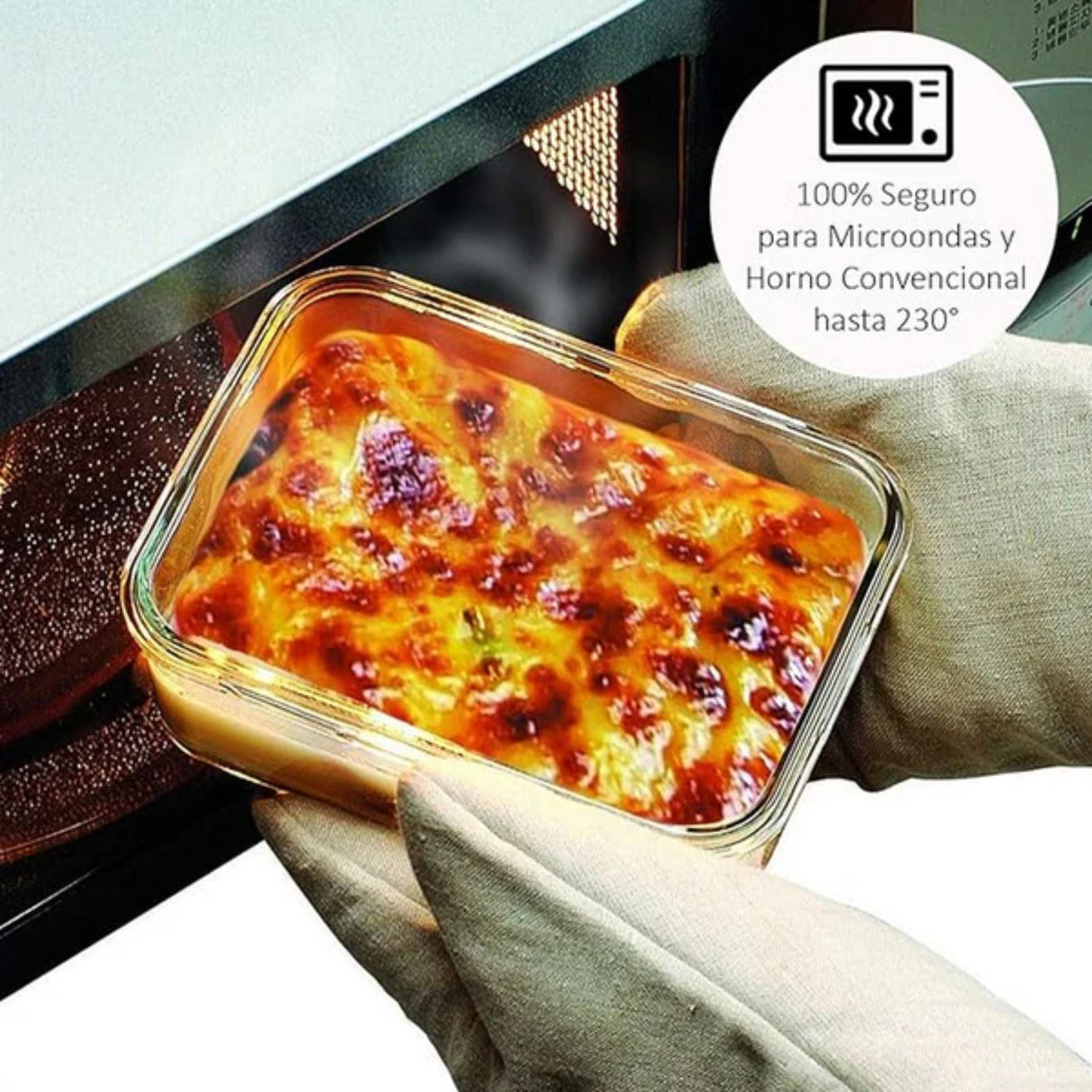 Pack 3 Contenedores Vidrio Hermetico Rect Alto 1025mL Glasslock. Mantén tus alimentos frescos y organizados. ¡Compra ahora y mejora tu cocina!-2