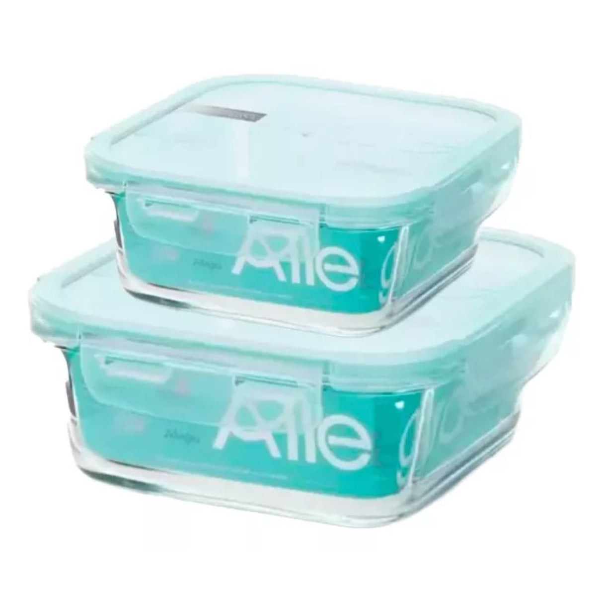 Set 2 Contenedores Herméticos Vidrio Cuadrados Allegra. Mantén tus alimentos frescos y organizados. ¡Compra ahora y transforma tu cocina!-1