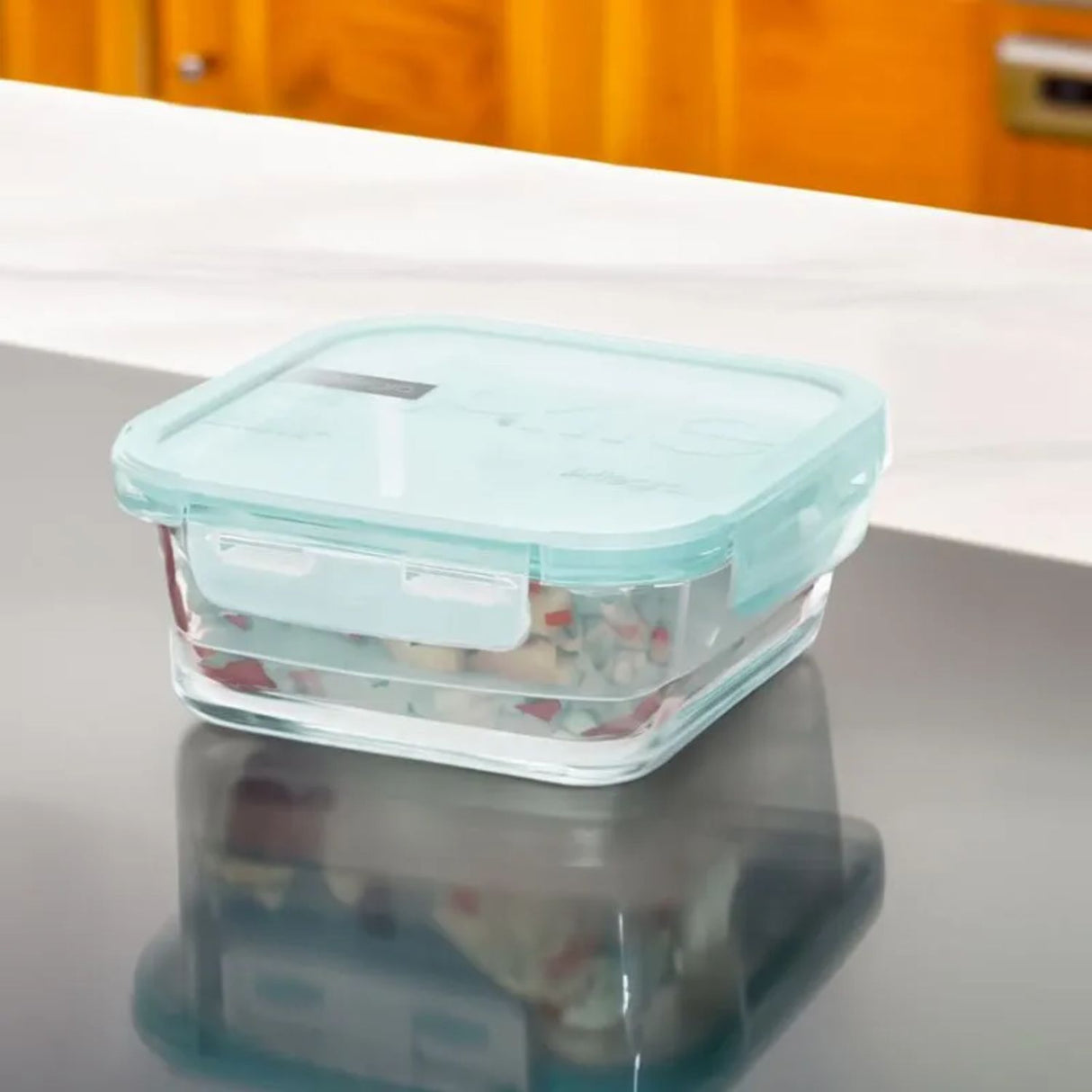 Set 2 Contenedores Herméticos Vidrio Cuadrados Allegra. Mantén tus alimentos frescos y organizados. ¡Compra ahora y transforma tu cocina!-2