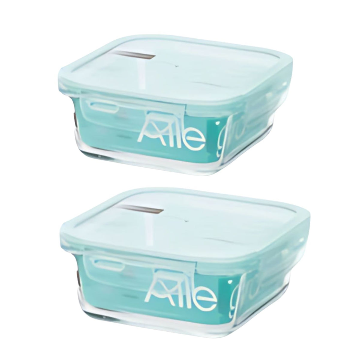Pack 2 Contenedores Hermetico Vidrio Cuadrado 380mL Allegra. Mantén tus alimentos frescos y organizados. ¡Compra ahora y mejora tu cocina!-1