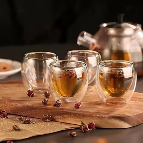 Juego 4 Tazas Cafe Vidrio Termico 80ml: disfruta café a temperatura ideal y un diseño elegante. ¡Descúbrelo ahora!-1-2-1-1