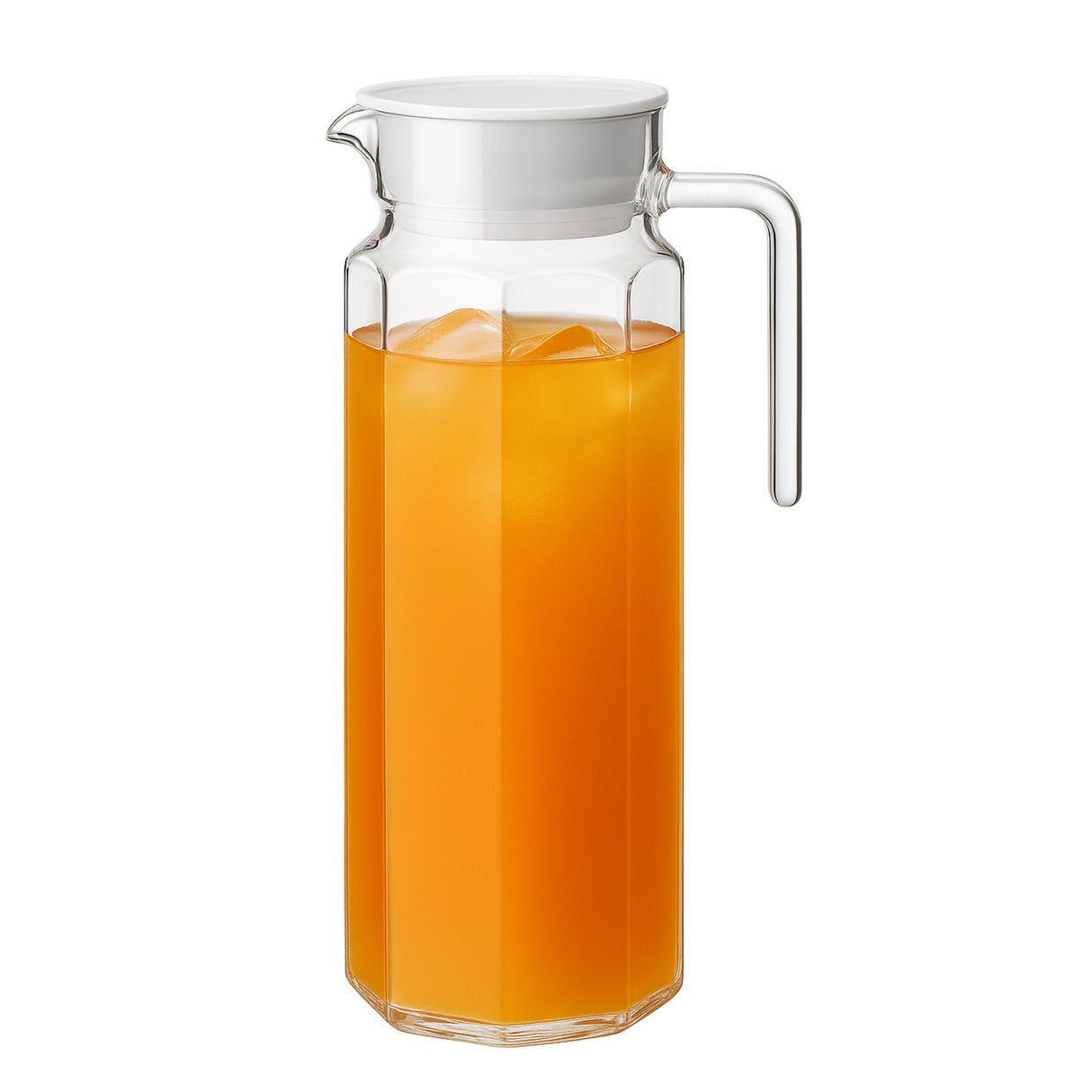 Jarra Vidrio 1100mL Tapa Blanca Jugos Refrescos Mesa. Diseño moderno, práctica y resistente. ¡Ideal para tu mesa!-1-2-1-1