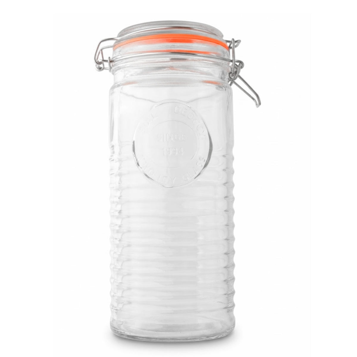 Frasco de Vidrio Hermetico 1.4 L Allegra fondo blanco