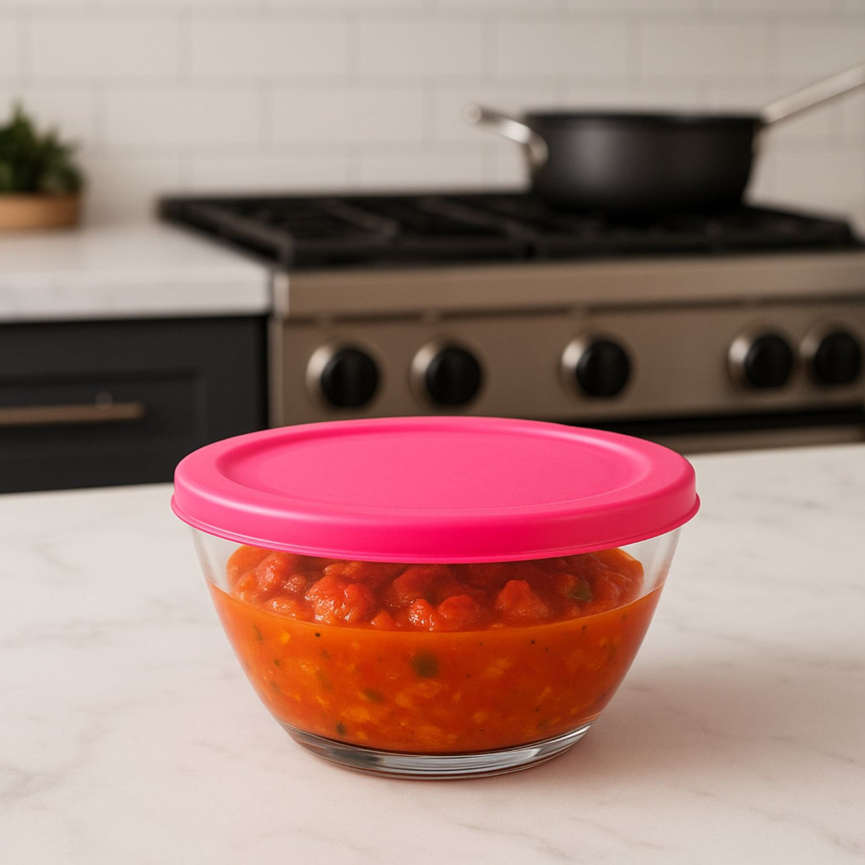 Set 24 Bowls Tazon Contenedor De Vidrio Con Tapa Aperitivos