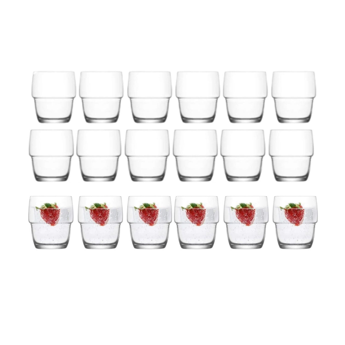 Set 24 Vasos Galata Whisky Bebidas Tragos 285mL Transparente