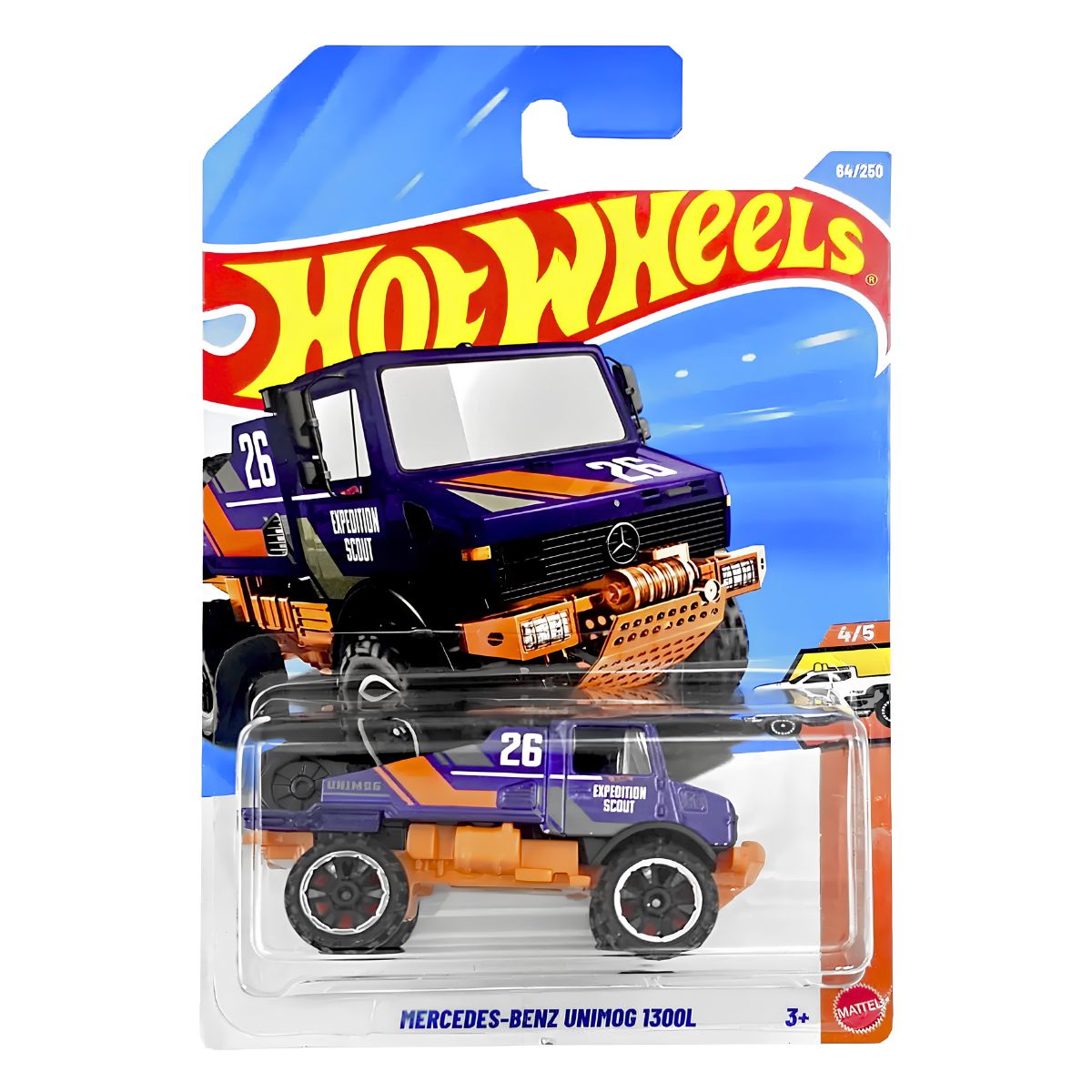 Hot Wheels Auto Mercedes-Benz Unimog 1300L 64/250 Truckin' Along