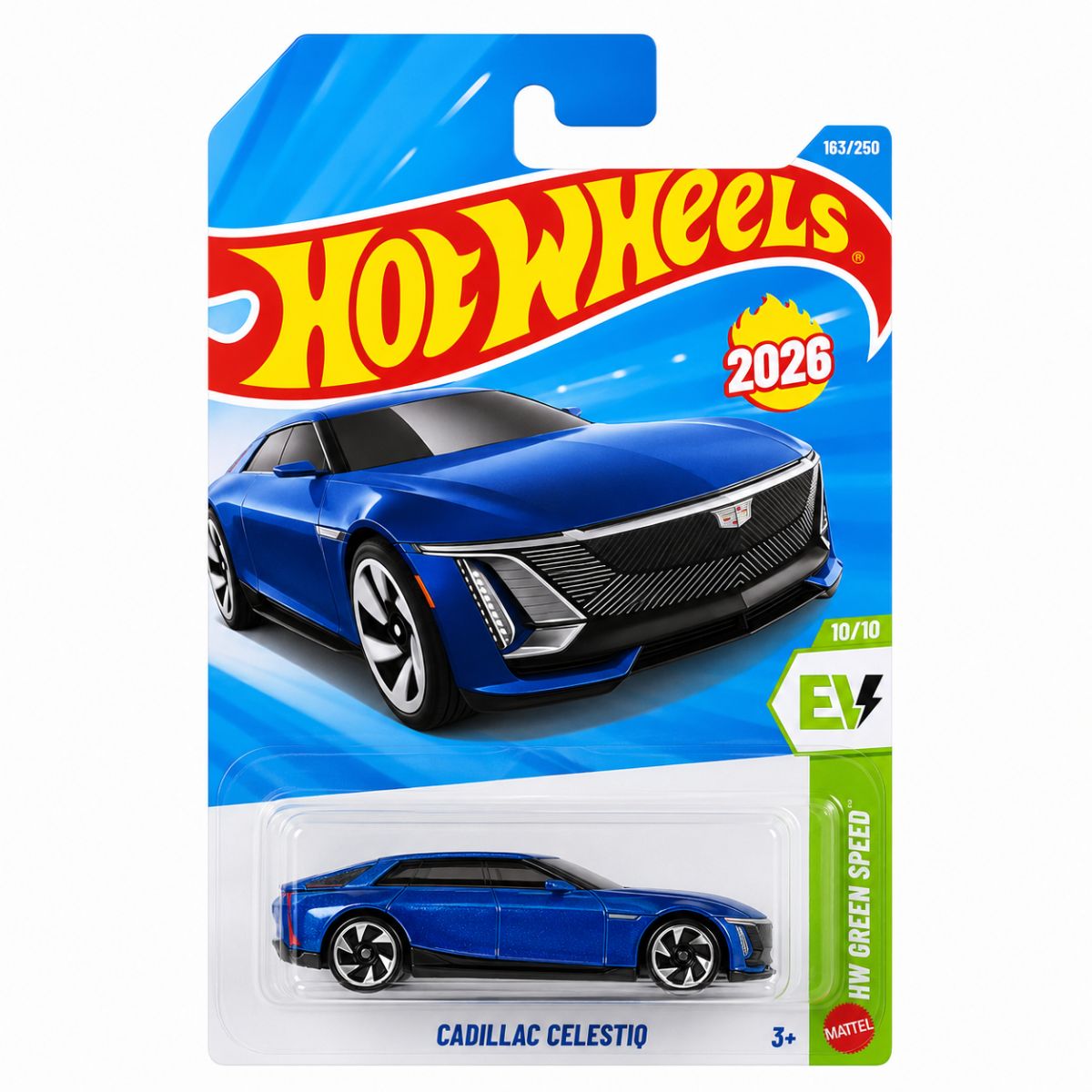 Hot Wheels Auto Cadillac Celestiq 163/250 HW EV Fondo blanco | Disparo.cl
