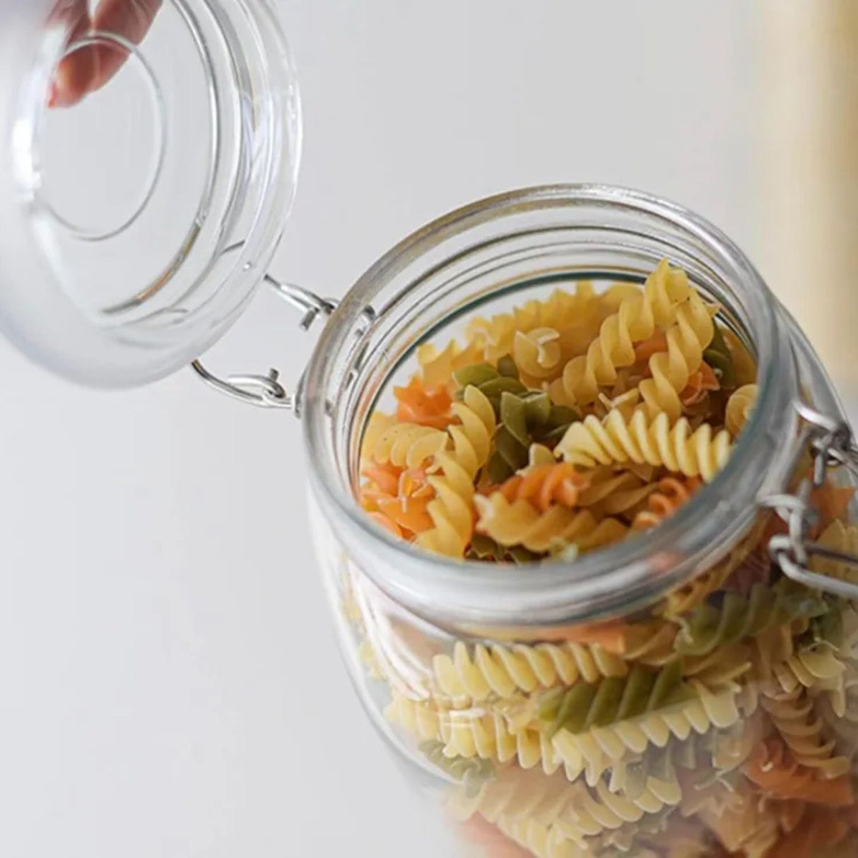 Frasco de Vidrio Hermético de 1L Tapa Clip Cocina Hogar