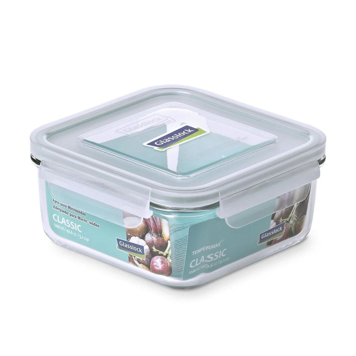 Contenedor Vidrio Hermético Cuadrado 1200 Ml Glasslock