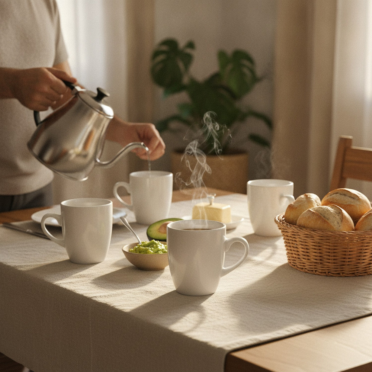 Set 6 Tazas Mug De Ceramica Blanco Bullet 325mL Hallen