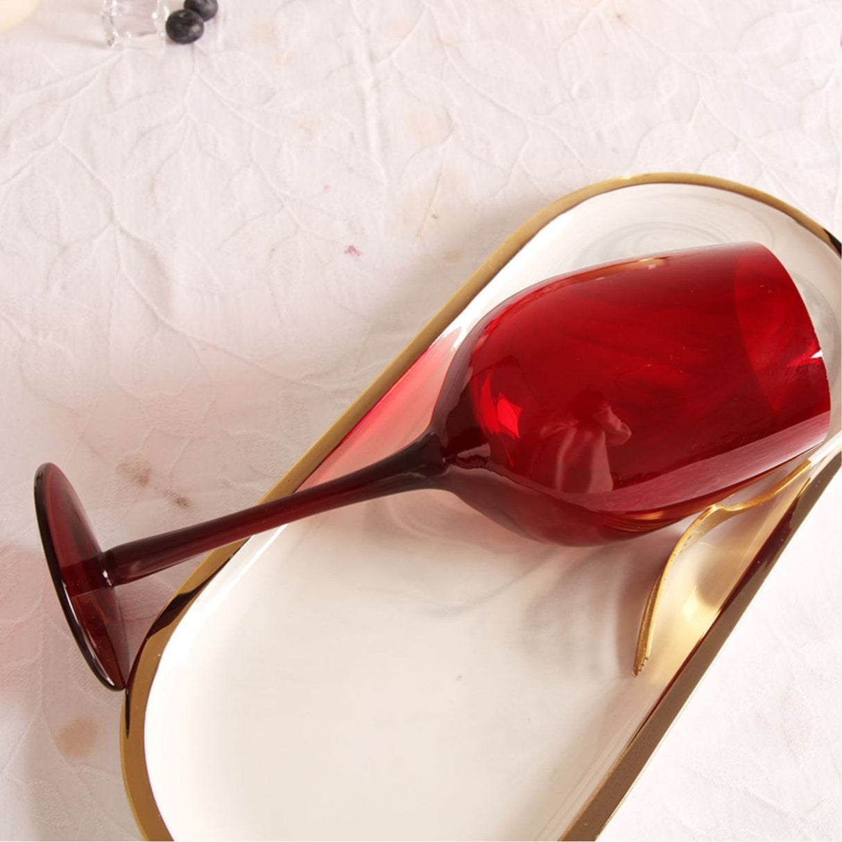 Set 24 Copas Vino Full Color Rojo Allegra 330mL Vidrio