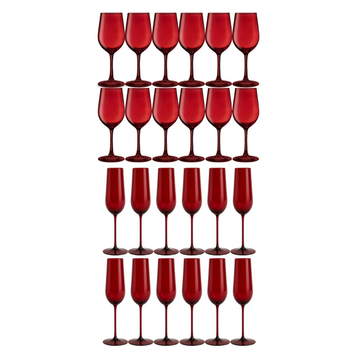 Set 24 Copas Full Color Rojo Menaje Allegra Celebraciones