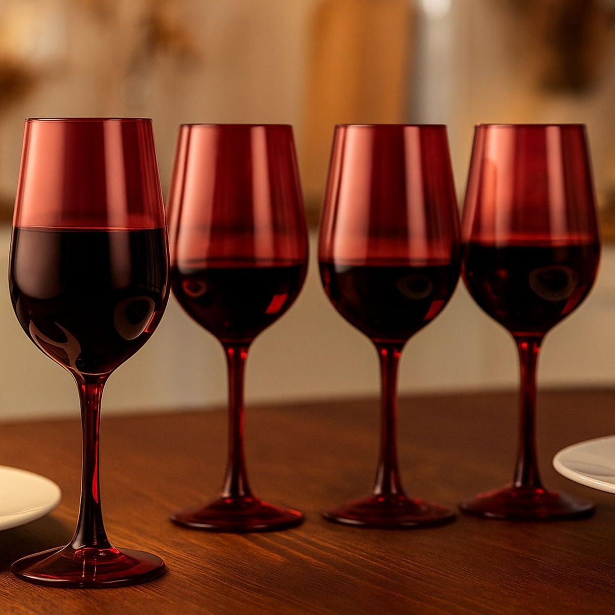 Set 12 Copas Vino Rouge Full Color Rojo 315mL Allegra Vidrio