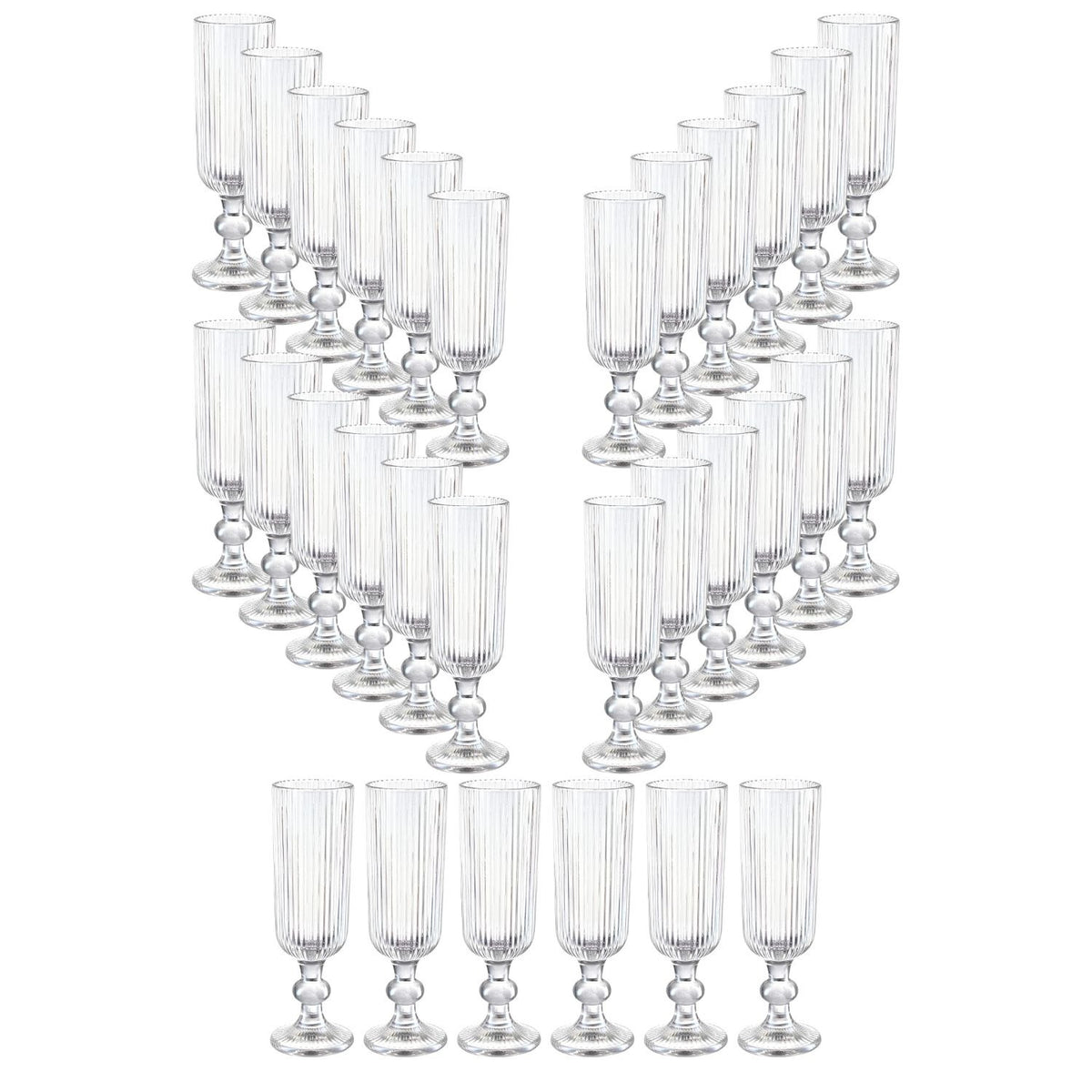Set 30 Copas Flute Talladas 160mL Lisa Allegra De Vidrio