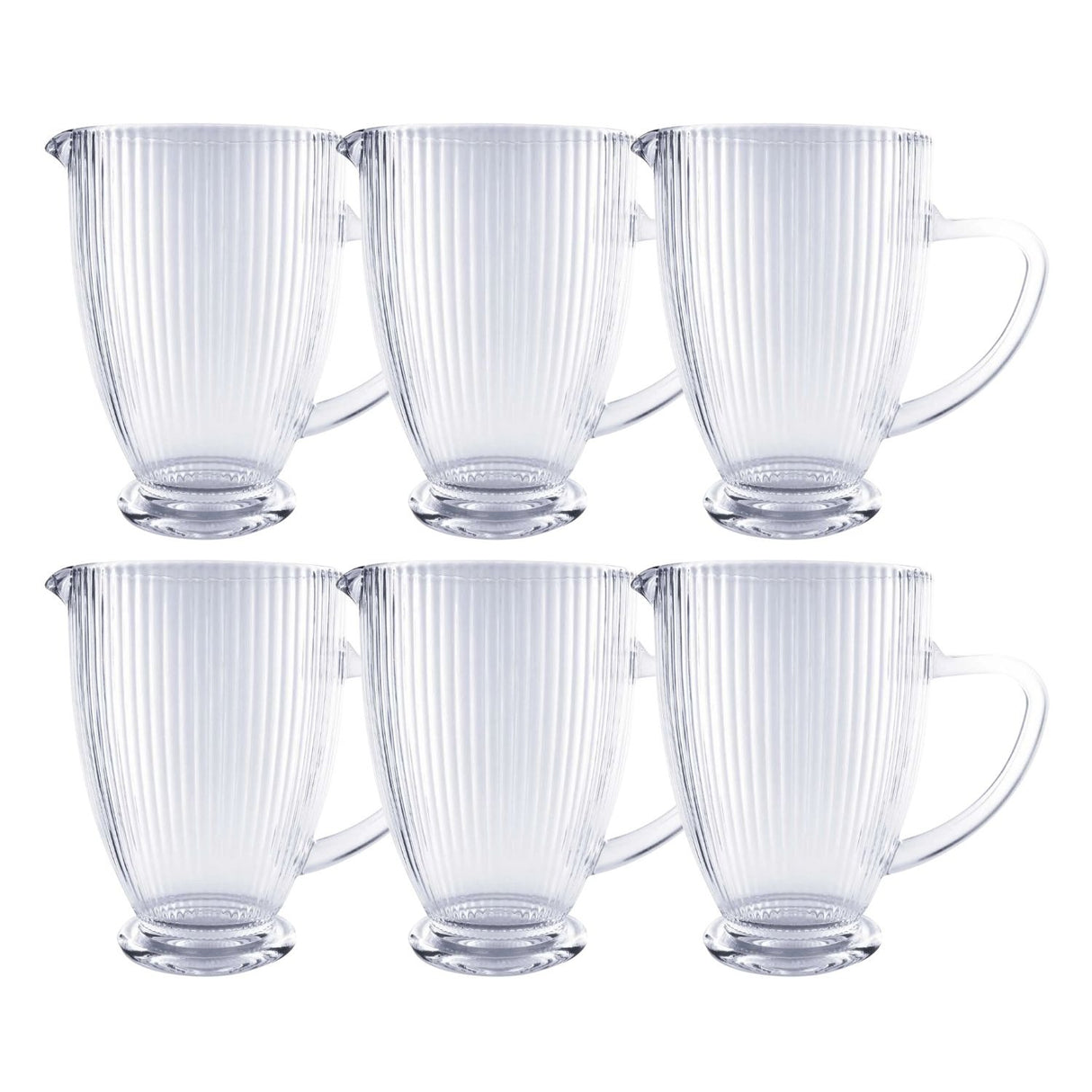 Set 6 Jarras Talladas 1350mL Lisa Bebida Allegra Vidrio