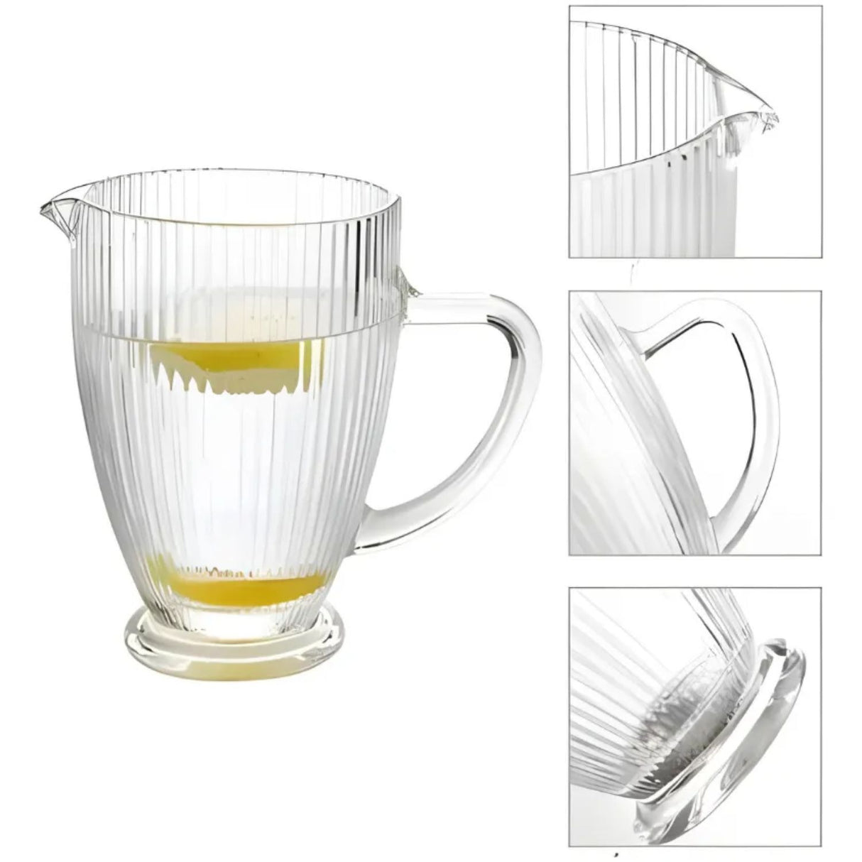 Set 6 Jarras Talladas 1350mL Lisa Bebida Allegra Vidrio